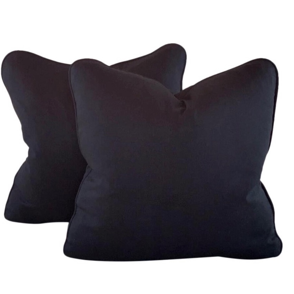 Pair Designer P Kaufmann Waverly Solid Black Pillow Covers